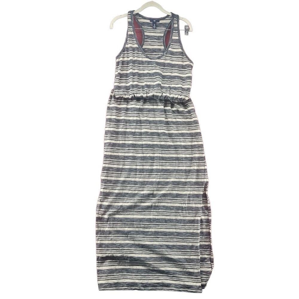 GAP Striped Tank Maxi Dress in Navy and White